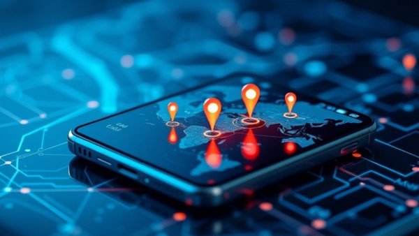 Smartphone displaying digital map with location tracking points, illustrating smartphone location tracking risks.