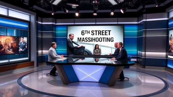 Austin news shooting discussed by anchors in studio.