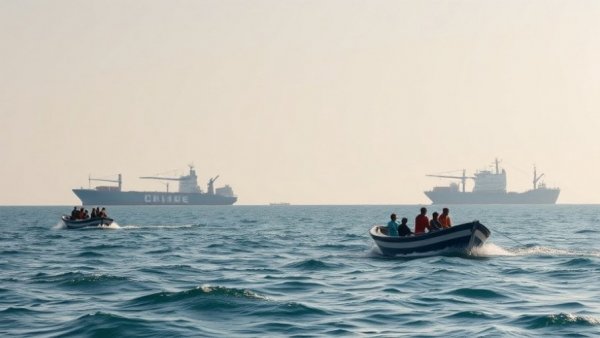 Fishing boats and cargo ships on the ocean, representing gas prices in the US dynamics.