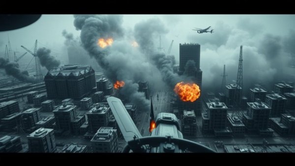 Grayscale image of military conflict, urban area, myths about Iran conflict debunked.