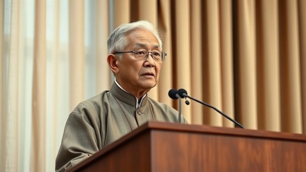 Elderly figure speaking at podium, Iran regime context.