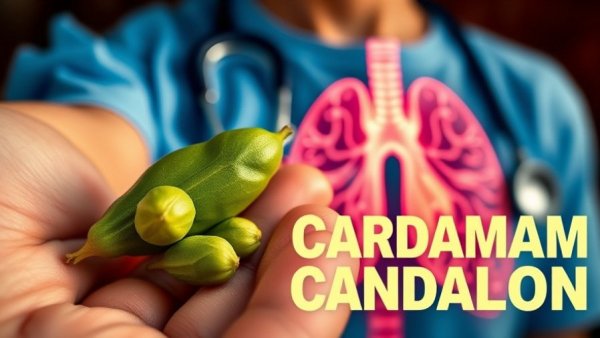 Natural remedy depiction with cardamom for health benefits.