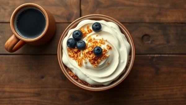Whipped Cheesecake Bowls with Peanut and Granola Crumble breakfast scene.