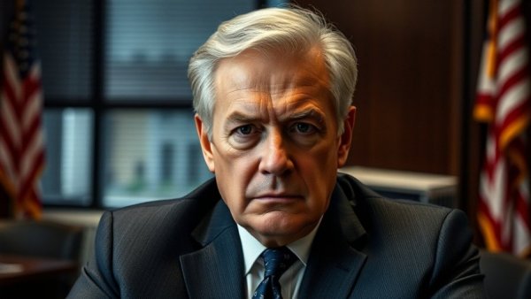 US needs to finish the job in Iran, serious man in office with US flag, news setting.