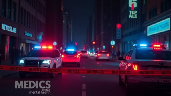 Emergency response on city street, focus on mental health after W. 6th Street shooting.