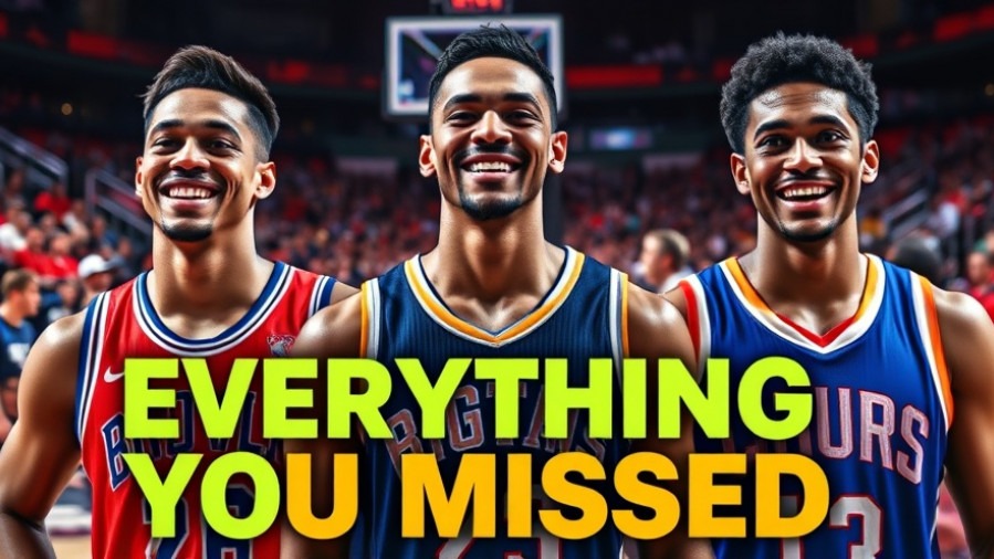 NBA Game Recap image with three players in team jerseys.