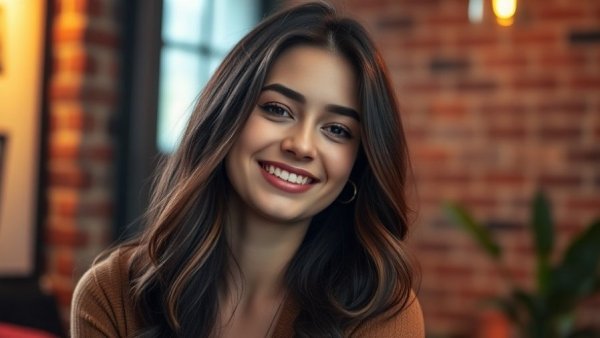 A finalist for Austin Under 40 Awards smiling indoors.