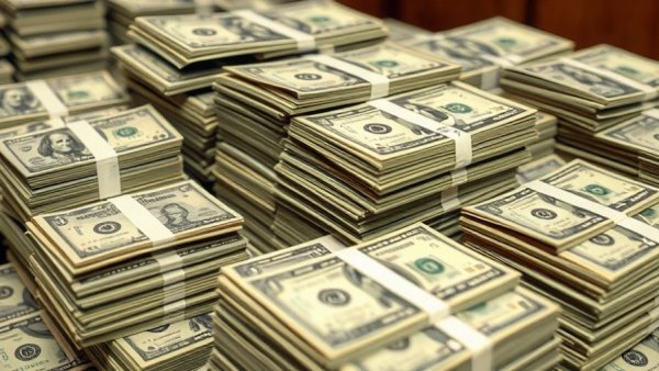 Realistic stacks of dollar bills symbolizing Dallas investment opportunities.