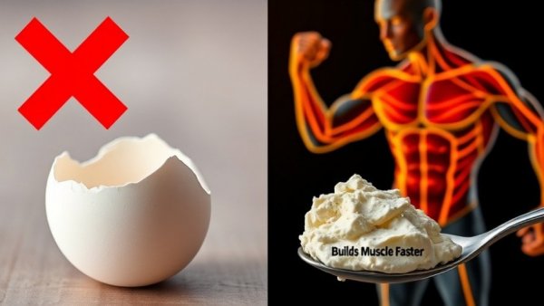 Healthy aging nutrition: cracked egg versus muscle-building cottage cheese.