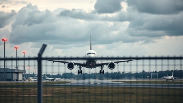Aircraft landing at airport during World Cup travel season