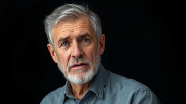 Middle-aged man discussing mental wellness for seniors.