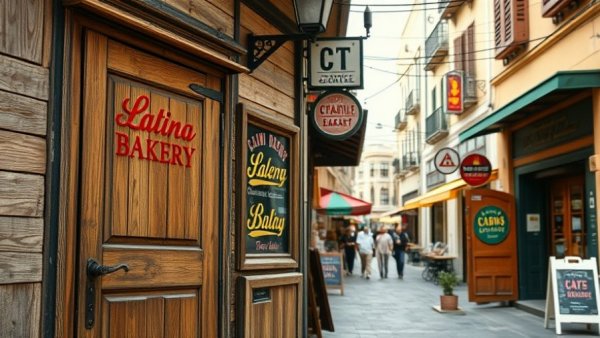 Inviting exterior of Latin bakery in Dallas.