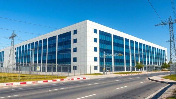 San Antonio data center management facility under clear blue sky.