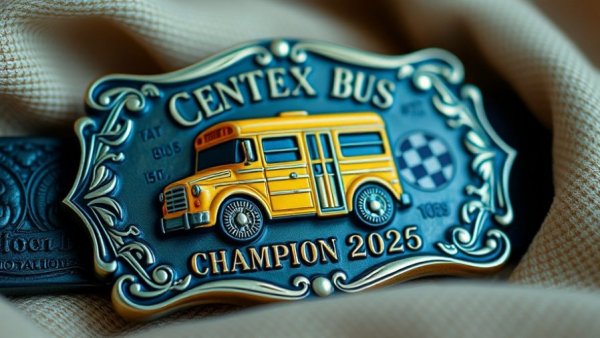 San Antonio school bus drivers competition belt buckle, champion 2026.