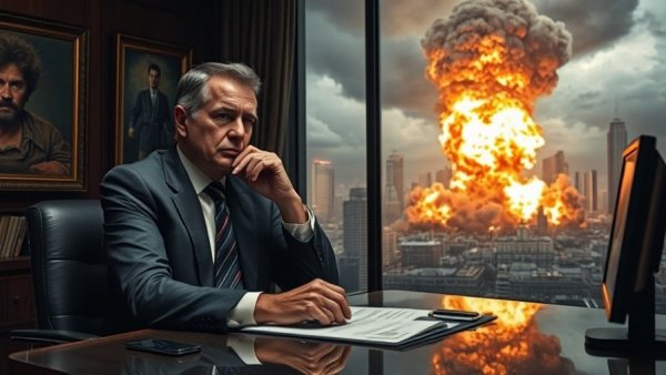 US next steps in Iran relations, political contemplation with explosion