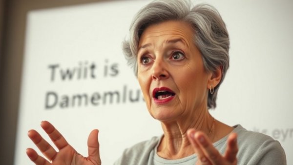 Middle-aged woman discussing mental health for seniors with emphasis.