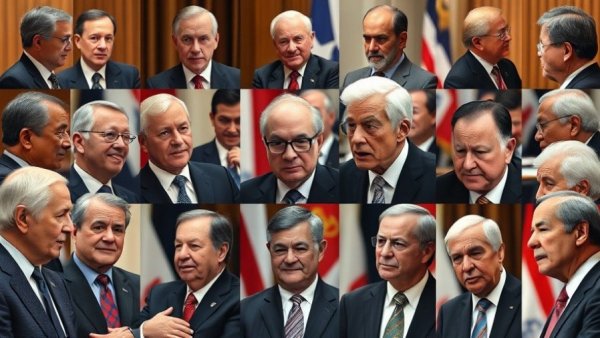 Breaking US news collage of diplomatic meetings and political leaders.