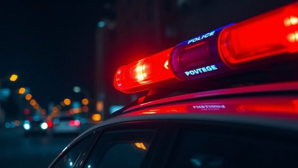 Police lights in vibrant colors from wrong-way crash San Antonio.