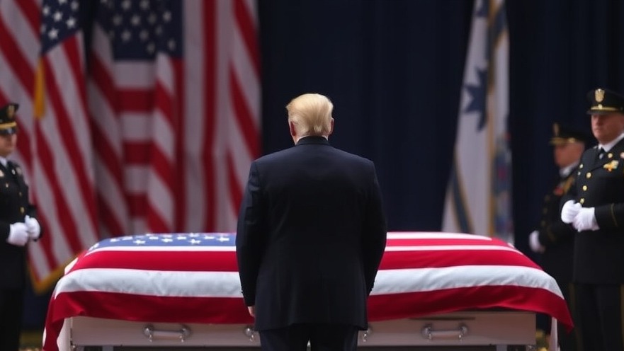 Trump honors soldiers killed in war during a solemn military ceremony.