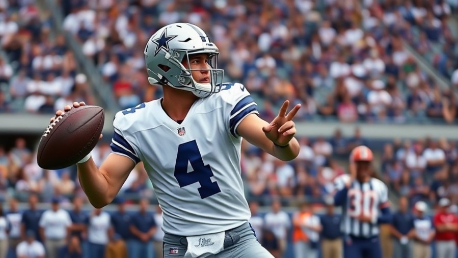 Focused Cowboys player poised for a pass in a vibrant NFL playoff atmosphere.
