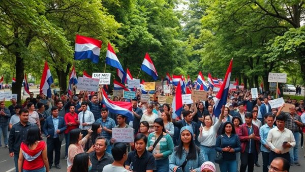 Austin protesters demand democratic reforms at street corner.