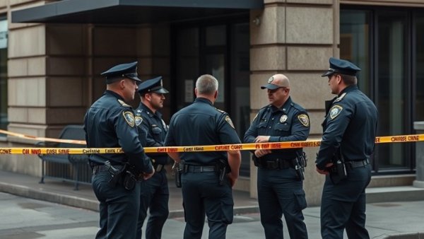 San Antonio police at a crime scene, discussing solutions.