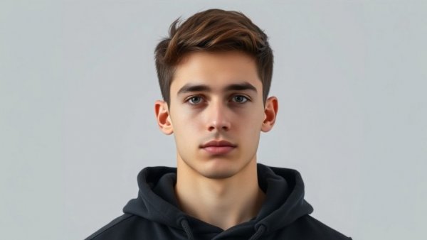 Portrait of a young man with a neutral expression for San Antonio news shooting.