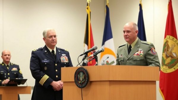 Military officials at a press conference for Operation Epic Fury.