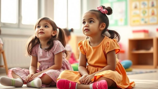 Kids attentively participating in a public speaking program.