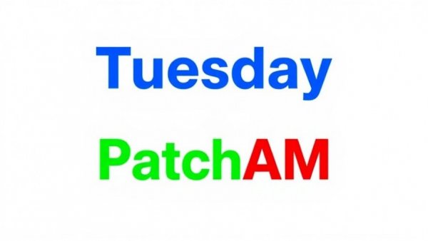Weekday announcement card for Patch AM on a Tuesday
