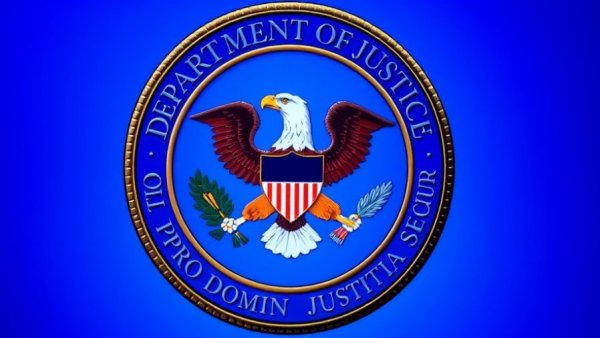 Department of Justice seal associated with human trafficking smuggling operations.