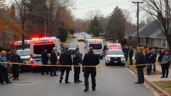 Emergency response scene on San Antonio street amid shooting incident.