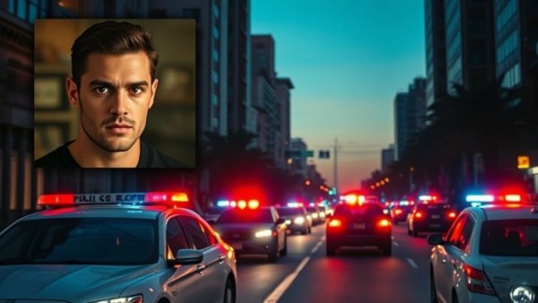 Police vehicles on street with flashing lights, bomb threat Harris County.