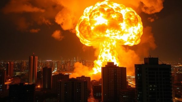 Israel strikes on Iran and Hezbollah, massive nighttime explosion.