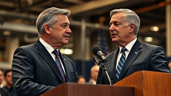 Trump endorsement influence in US politics, two men at event.