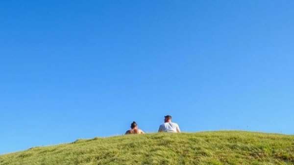 Serene outdoor scene raising question: Can morality exist without God?