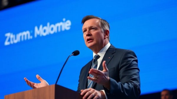 Political conference speaker discussing Texas politics news.