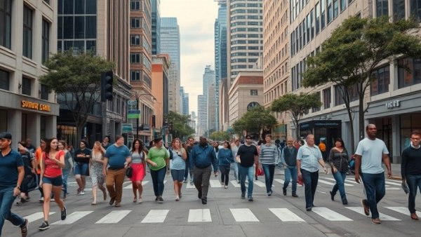 Austin street scene highlighting safety plans with barriers and pedestrians.
