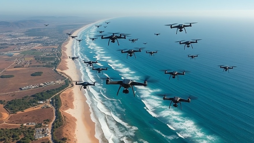 Drone tracking footage on a military screen, Iranian drone attack in California.