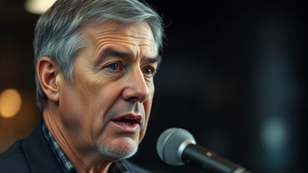 Middle-aged man discussing healthy aging tips on a podcast.