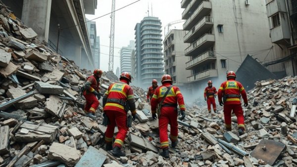 Iran explosion news: responders search rubble after collapse.