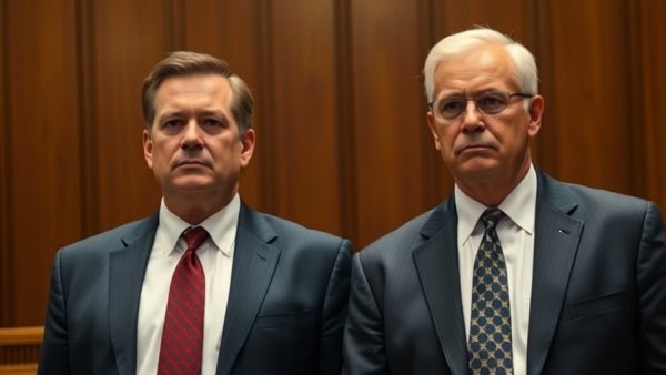 Men in suits in courtroom, K.P. George money laundering trial context.