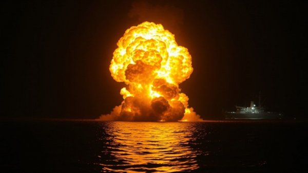Houston news today: Dramatic explosion on water at night.
