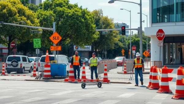 Cinco Ranch intersection repair with workers and equipment