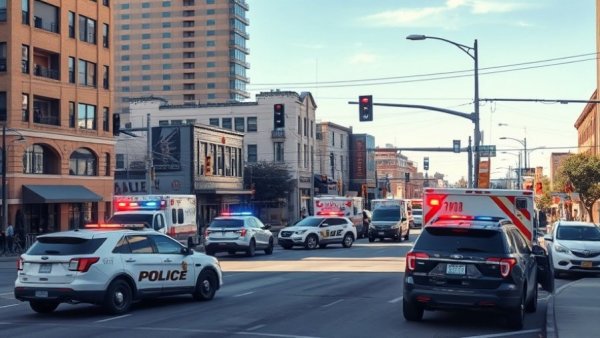 Emergency response at busy San Antonio intersection; rideshare safety focus.