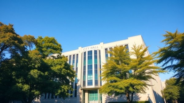 Corpus Christi city hall depicting urban water crisis issue.