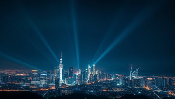 Israel targets Iran's Quds Force, dramatic night skyline with city lights.