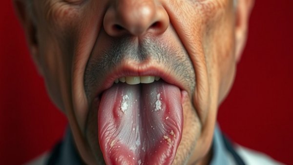 Concerned man pointing at a white tongue - How to Get Rid of Candida.