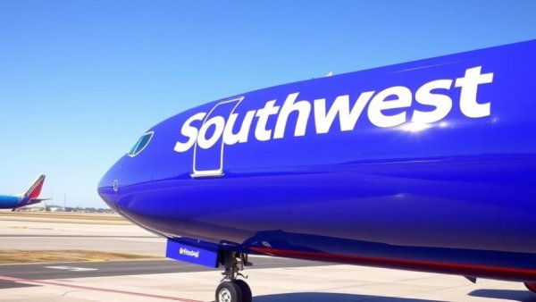 Southwest Airlines aircraft on runway, logo clearly visible.