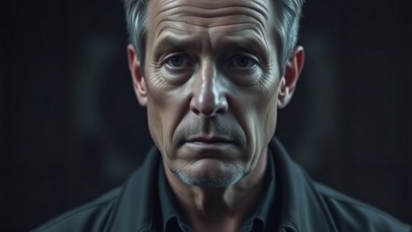 Serious middle-aged man discussing the impact of eating four eggs daily.